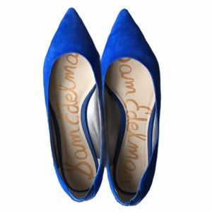 Sam Edelman Blue Suede Pointed Toe Flats 7